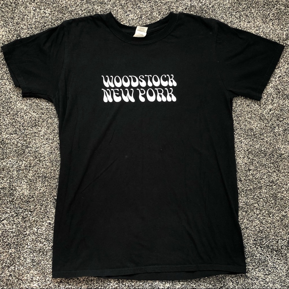 Black Woodstock short sleeve T